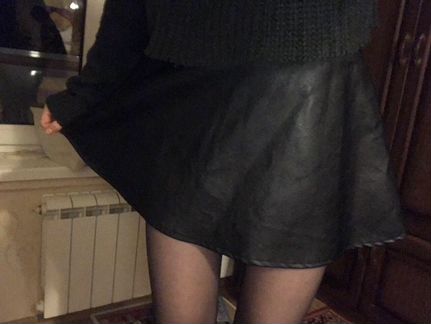 Юбка Кожаная чёрная Корея