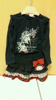 Костюмчик д/д юбка и футболка, р.98-104