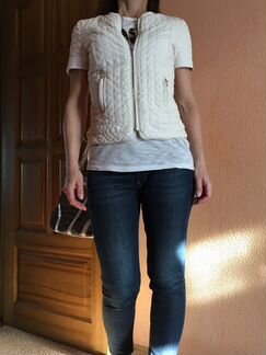 Куртка белая кожаная Zara