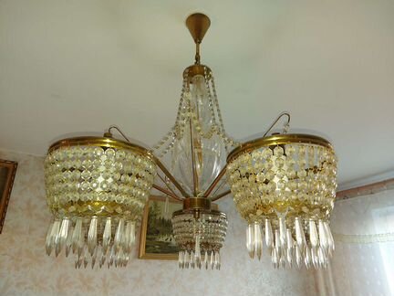 Люстра хрустальная Чехословакия