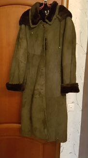 Дубленка, цвет: мокрый асфальт, длинна 110 см