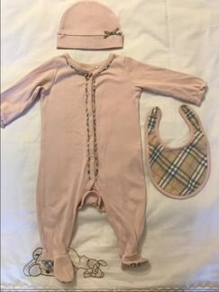 Боди шапочка слюнявчик Burberry