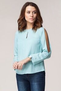 Блуза прямого силуэта из вискозного полотна с эффе