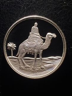 Монета Йемен 1 риал Серебро 1969 Proof