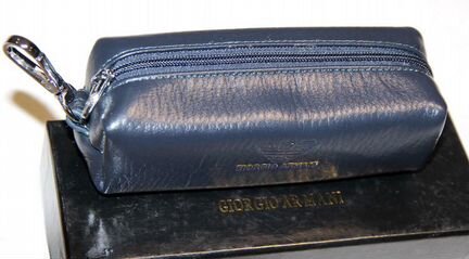 Мужская кожаная ключница G.A. синяя new