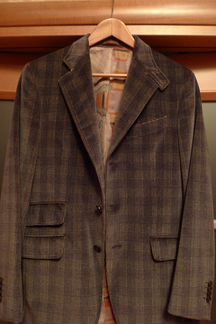 Etro Пиджак однобортный из бархата с узором клетка